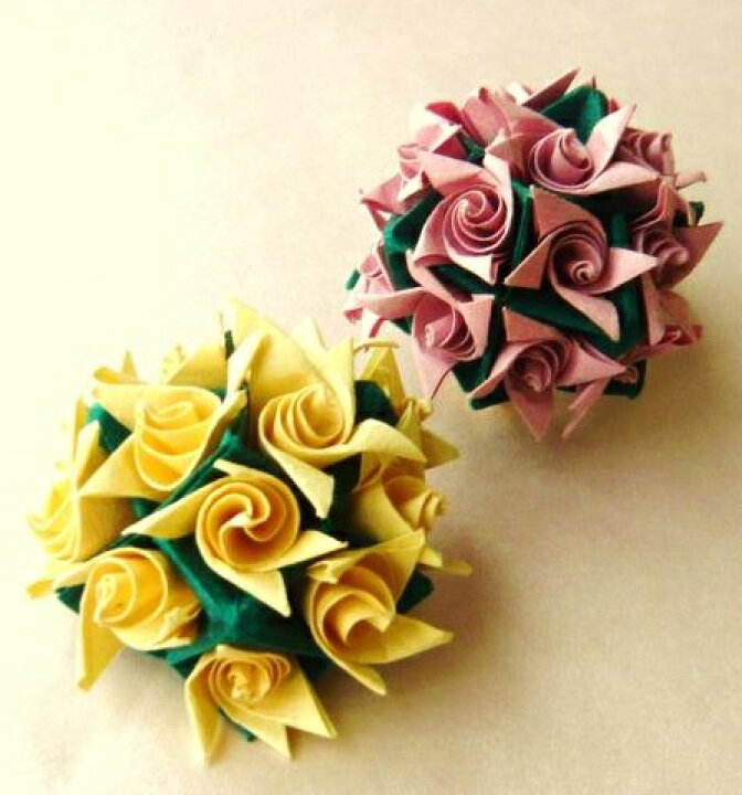 楽天市場 カクテルローズ クリーム おりがみセット ブローチ 春 バラ お茶の水おりがみ会館