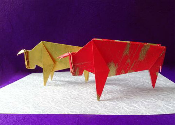 楽天市場 天神さまの牛 おりがみセット 干支 十二支 丑 お茶の水おりがみ会館