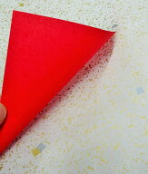 砂子裏赤　15cm　おりがみ　手染め