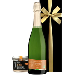 翌日配送 プレゼント スパークリング おつまみ ギフトセット 肉 ワイン スパークリングワイン フランス ローヌ やや甘口 750ml クレレット・ド・ディー ビオ BIO 泡 グルメ ポーク リエット 食