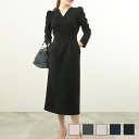 新色追加 ワンピース レディース 大人 かわいい オフィス フォーマル きれいめ 長袖 ジョイントスペース パール付き カシュクール ワンピース Liala×PG 全5色｜lpg311-1887【4】