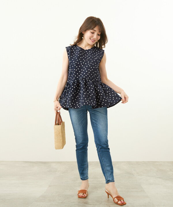 楽天市場】ブラウス レディース オフィス 無地 ドット 水玉 おしゃれ  