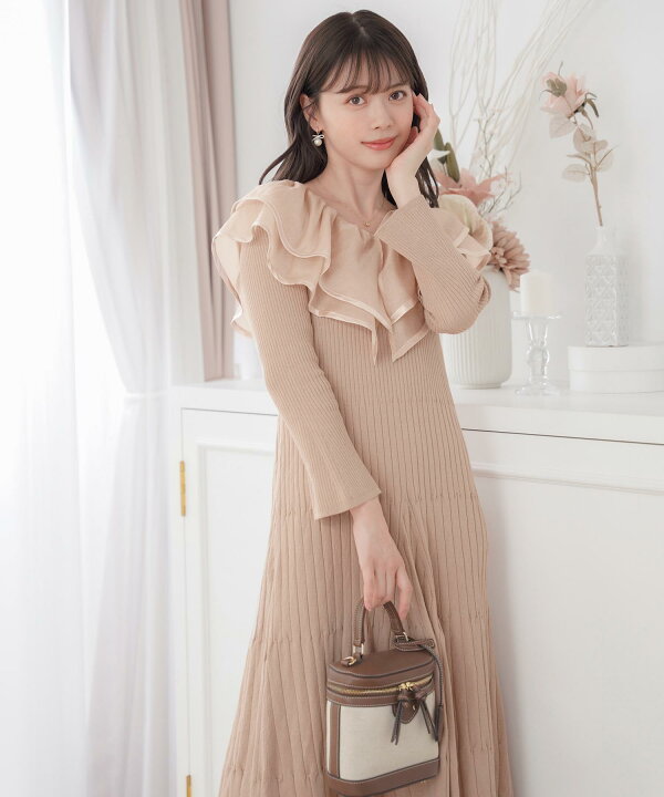楽天市場】Winter-SALE シアー ラッフルフリル Vラインネック ニット 