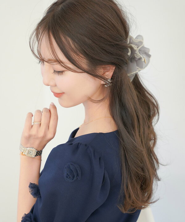 楽天市場】新色追加 newcolor ヘアアクセ ビッグシュシュ オーガンジー 