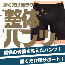 整体パンツ【2枚セット】履くだけ整体 ながら整体 ZERO W 前開き 骨盤ベルト メンズ整体 骨盤トレーニング 腰ケア 通気性 伸縮性 ムレにくい