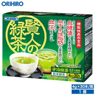 オリヒロ 賢人の緑茶 30杯分 1個 機能性表示食品 orihiro / 粉末緑茶 お茶 血圧 中性脂肪 血糖値 食べる…