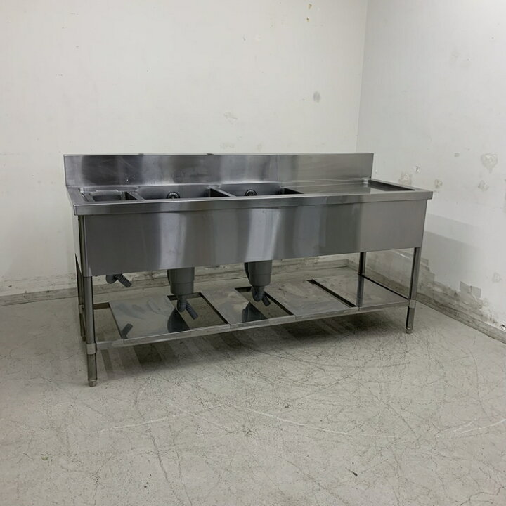 楽天市場】【中古】 A08752 2槽シンク ダスト・水切り付き ステンレス 