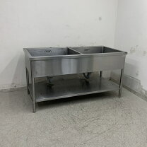 楽天市場】中古 業務用 二槽シンク（素材（キッチン用品）ステンレス 
