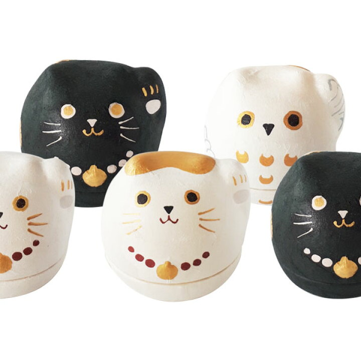 楽天市場 招き猫 置物 かわいい おしゃれ 小物入れ プレゼント 美濃和紙 まる型 中サイズ 縁起物 開運 千客万来 商売繁盛 和紙貼り陶器人形 和小物 日本製 まねきねこ 三毛猫 白猫 黒猫 フクロウ 石川紙業 Mino Maneki Minowashi 折々屋 楽天市場店