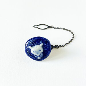 美濃焼タイル らいおん タイタック タックピン ピン ピンバッチ ライオン おしゃれ 陶器 シンプル ブルー 動物 アニマル メンズ メンズアクセサリー プレゼント ギフト 七窯社 折々屋の陶