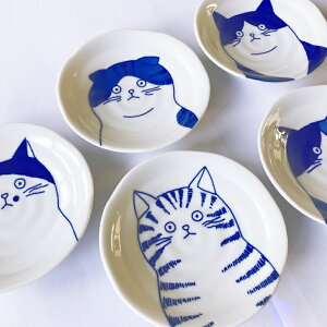 皿 セット お皿 ギフト 食洗器対応 ネコ 猫 食器 5枚セット ギフト 直径約12cm シチタ SHICHITA 小皿 日本製 かわいい 電子レンジOK 箱入り 折々屋の陶器市