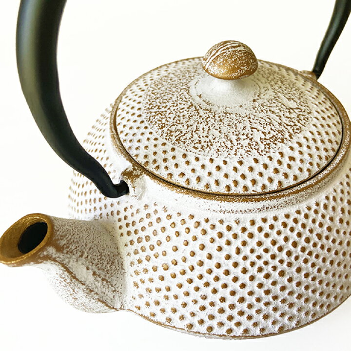 南部鉄器 急須 かわいい ロジアソシエイツ おみやげ 茶こし付 霰 おしゃれ お祝い ギフト お茶道具 Associates Arare プレゼント 0 4l ホーロー加工 白 ゴールド 日本のお土産 伝統工芸 岩手 おすすめ 熨斗掛け対応 Roji 日本製