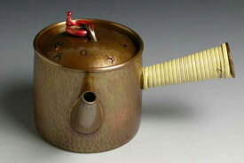急須◆ 銅 手づくり 生地色 筒形 茶器 【引出物御祝記念品】 工芸品 鍛造 おしゃれ 日本製