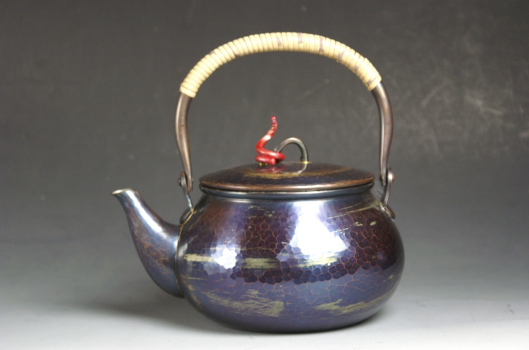 限定品 送料無料 湯沸し 薬缶 銅器 手作り 一リットル 風紋 市場 工芸ギフト 茶器