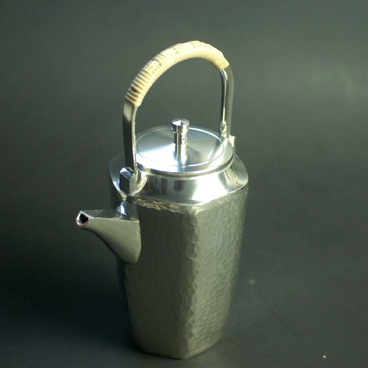 楽天市場】大阪錫器 酒器錫ちろり(千呂利）槌目六角210ml【日本酒 