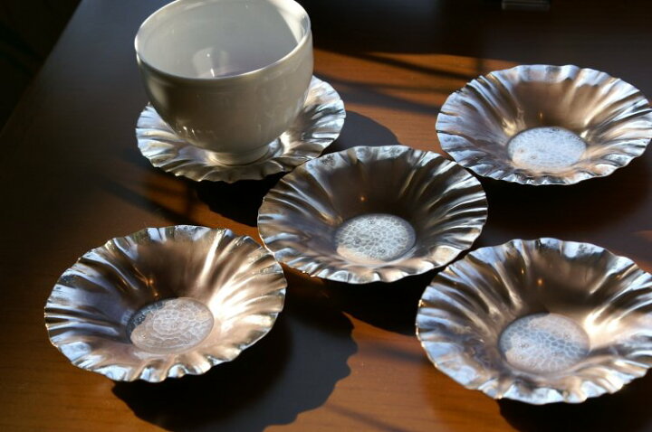 楽天市場】茶托 純銀 花形 夕顔 5枚セット 茶器【工芸ギフト】 : 鎌倉 