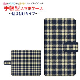 Mi Note 10ミー ノート テンXiaomi シャオミ手帳型 貼り付けタイプ スマホカバー ダイアリー型 ブック型チェック柄ネイビー×クリーム