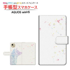 AQUOS wish5 [SH-52F]�A�N�I�X �E�B�b�V���t�@�C�udocomo Y!mobile�蒠�^ �J�������Ή� �X�}�z�J�o�[ �N���A�P�[�X�t �u�b�N�^Flower Dog