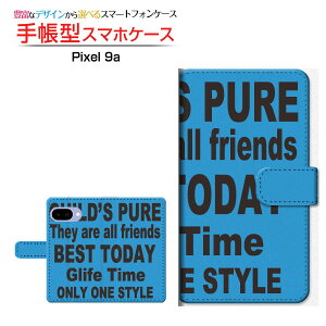 Google Pixel 9aグーグル ピクセル ナインエーdocomo au SoftBank手帳型 カメラ穴対応 スマホカバー クリアケース付 ブック型ロゴ BLUE