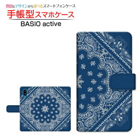 BASIO active [SHG09]ベイシオ アクティブau手帳型 カメラ穴対応 スマホカバー ダイアリー型 ブック型Bandana(type002)