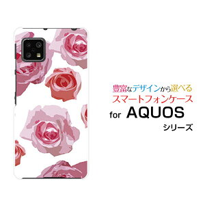 AQUOS sense4 liteアクオス センス フォー ライト楽天モバイルオリジナル デザインスマホ カバー ケース ハード TPU ソフト ケースピンクローズ (イラスト)