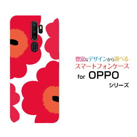 OPPO A5 2020オッポ エーファイブ 2020UQ mobileオリジナル デザインスマホ カバー ケース ハード TPU ソフト ケース北欧風花柄type2レッド