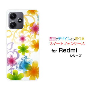 Redmi 12 5G [XIG03]���b�h�~�[ �g�D�G���u �t�@�C�u�W�[au UQ mobile�I���W�i�� �f�U�C���X�}�z �J�o�[ �P�[�X �n�[�h TPU �\�t�g �P�[�XPastel Flower type003