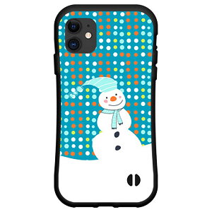 落としても割れにくい驚きの衝撃吸収力豊富なオリジナルデザイン耐衝撃 ハイブリッドケースiPhone 12 Pro Maxアイフォン トゥエルブ プロ マックスdocomo au SoftBank雪だるまイラストドット