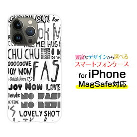 MagSafe対応 スマホケースiPhone 14 14Plus 14Pro 14ProMax 13 13Pro 13miniマグセーフ対応 オリジナルデザイン ケース カバーガーリーフォント（モノトーン）