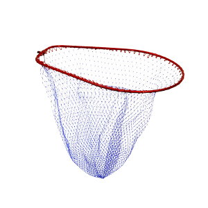 おり釣具 オーバルナイロンネット 65×50 レッド(ori-783040)|ランディングネット ナイロン タモ 網 オカッパリ エギング シーバス 青物 スズキ チヌ グレ ブラックバス バス タモ網 堤防釣り 磯釣