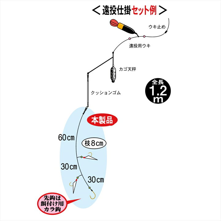 楽天市場】がまかつ 遠投カゴ釣り仕掛(金) 3本鈎 S531 鈎9号 ハリス3号 