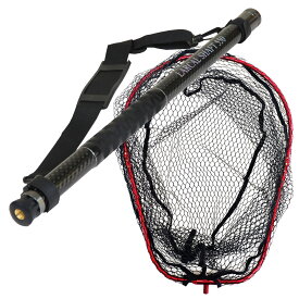 カーボン ランディング セット 折りたたみネット M 全長6m(ネット含む) BLACK LARCAL ランディングネット (landingset-130)｜ランディングネット オーバールフレーム ラバー シーバス ネット ランディングシャフト 網 アミ タモ網 四つ折り