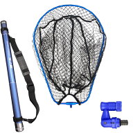 小継玉の柄 BLUE LARCAL350ランディングネットM 3点セット (landingset-007)｜玉の柄 タモ網 アミ 磯玉 …
