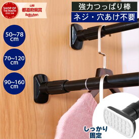 つっぱり棒 伸縮 突っ張り棒 穴あけ不要 ステンレス プレゼント 実用的 室内 洗濯物干し 物干し クローゼット 収納 DIY シンプル ブラック 壁を傷つけない カーテン