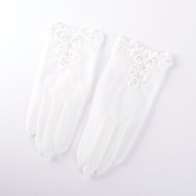 ウェディンググローブ ケミカルレースパール 日本製 手袋 ブライダル 花嫁 結婚式 挙式 オフホワイト 生成