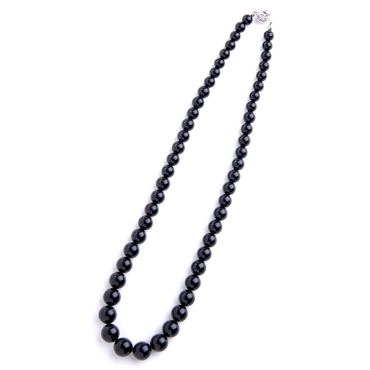 楽天市場】ジェットネックレス 6mm-10mm 16インチ 43cm 黒琥珀 