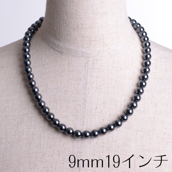 楽天市場】】日本製9mm本貝パールネックレス 19インチ 職人手作り品 白 