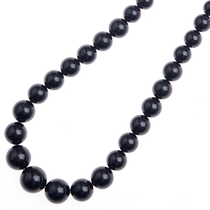 楽天市場】ジェットネックレス 7mm-13mm 16インチ 43cm 黒琥珀 