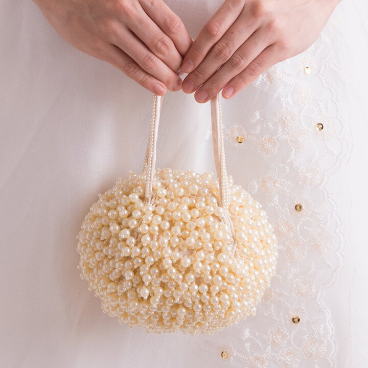 楽天市場】カシェリエ Cachellie ビーズパールパーティーバッグ 返品  