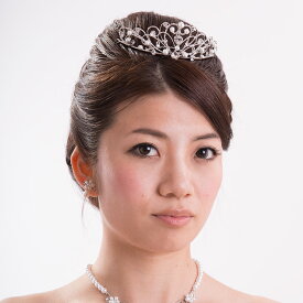 ティアラ 日本製 ハート スワロフスキー使用 花嫁 ウェディング ブライダル 結婚式【あす楽対応】国産