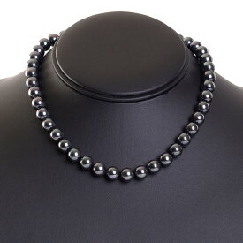 高級9mm花珠南洋黒蝶オーロラ本貝パールネックレス タヒチ黒蝶系 黒真珠系 宝飾店仕様 ブラックフォーマル 葬祭 葬式 通夜 告別式