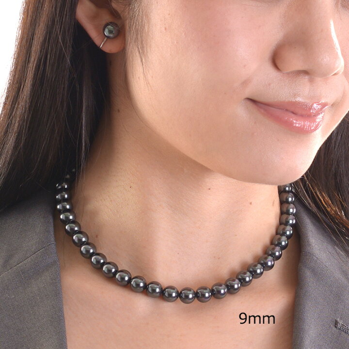 楽天市場】高級9mm花珠南洋黒蝶オーロラ本貝パールネックレス  