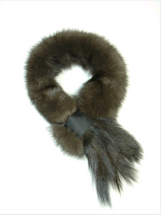 楽天市場】ロシアンセーブルファーマフラー ナチュラルカラー 毛皮  