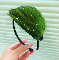 カチューシャ レディース スパンコール キラキラ 葉っぱ 羽根 8色あり ヘアアクセサリー ヘアバンド ヘア…