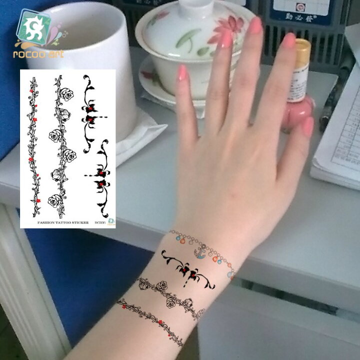 楽天市場 タトゥーシール 文字 指 記号 星 スター バーコード 花 薔薇 ローズ 蝶 バタフライ ハート 心 アクセサリー ジュエリー 羽 ハート メタル ステッカー フラッシュタトゥー Tatoo Sthc Rd 8 Rc 008 105 60mm 卸売のｅｉｅｉ 楽天市場店