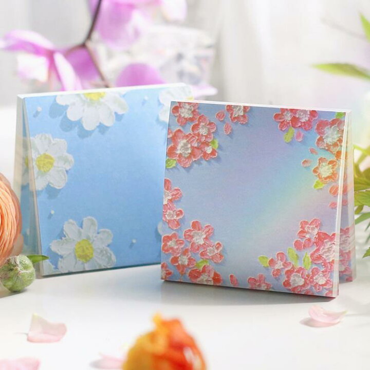 楽天市場 即日出荷 100枚入り 海外 メモ帳 便箋 メモノート 水彩 油絵 フラワー 花 空の模様 おしゃれ おしゃれ かわいい 枠 手帳デコ コラージュ 素材 伝言メモ メッセージ カード シール メモ ラッピング 海外文房具 デコレーション コラージュ素材 ハンドメイド 欧米