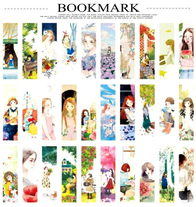 楽天市場 即日出荷 しおり 栞 30枚セット 女の子 女子 手描き絵 猫 いぬ 花 ブックマーク カラフル 紙製 おしゃれ 30枚のパターンが全て異なる しおりセット 3102 卸売のｅｉｅｉ 楽天市場店