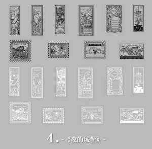 即日出荷 透明シール 黒 白 モノトーン スタンプシール 切手 シール コラージュ素材 海外ステッカー デコレーション PET クリアシール フレークシール ブラック ホワイト レース 耐水 花 フラ