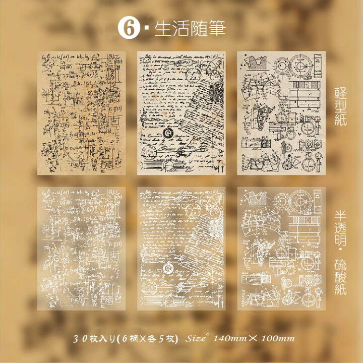 楽天市場】即日出荷 海外 ヴィンテージペーパー 透ける 硫酸紙 素材紙 