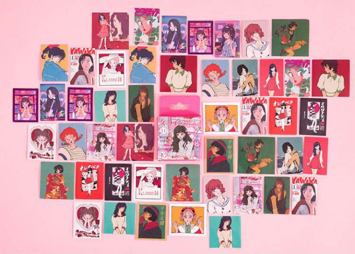 楽天市場 即日出荷 昭和 レトロ 少女雑誌 シール ステッカー ヴィンテージシール 46枚 フレークシール 箱入り 手帳 デコ コラージュ 素材 ラベル アンティーク 和風 和 人物 少女 女の子 ステッカー ジャンクジャーナル Diy Diy 封かんシール 封緘シール 懐かしい 昔